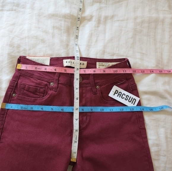 BULLHEAD DENIM CO. for PacSun High-Rise Skinniest Jeans in Burgundy size 1 - Picture 3 of 7